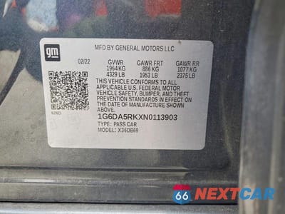 Zdjęcie 13 z 13 samochodu: 2022 CADILLAC CT4 LUXURY VIN:1G6DA5RKXN0113903 - miniatura