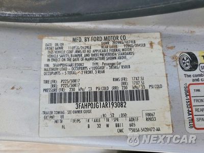 Zdjęcie 12 z 12 samochodu: 2010 FORD FUSION SEL VIN:3FAHP0JG1AR193082 - miniatura