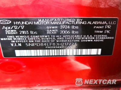 Zdjęcie 12 z 12 samochodu: 2018 HYUNDAI ELANTRA SEL VIN:5NPD84LF8JH217723 - miniatura