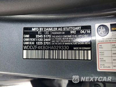 Zdjęcie 12 z 12 samochodu: 2017 MERCEDES-BENZ E 300 4MATIC VIN:WDDZF4KB0HA029330 - miniatura