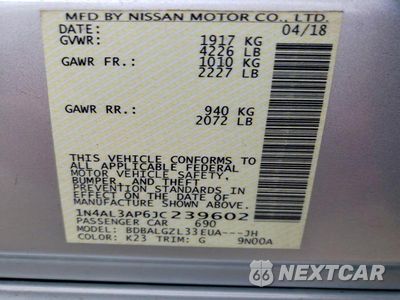 Zdjęcie 12 z 12 samochodu: 2018 NISSAN ALTIMA 2.5 S VIN:1N4AL3AP6JC239602 - miniatura