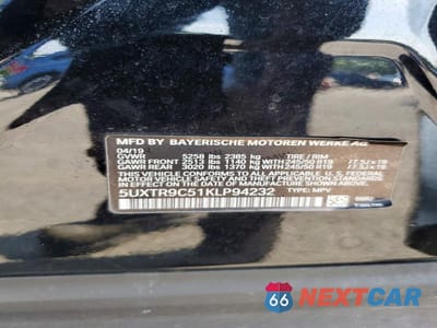 Zdjęcie 12 z 12 samochodu: 2019 BMW X3 XDRIVE30I VIN:5UXTR9C51KLP94232 - miniatura