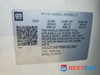 Zdjęcie 13 z 13 samochodu: 2024 CHEVROLET MALIBU LS VIN:1G1ZC5ST0RF201287 - miniatura