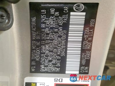 Zdjęcie 12 z 12 samochodu: 2021 LEXUS ES 350 BASE VIN:58ADZ1B1XMU108759 - miniatura