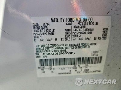 Zdjęcie 13 z 13 samochodu: 2015 FORD EXPLORER XLT VIN:1FM5K8D85FGB50812 - miniatura