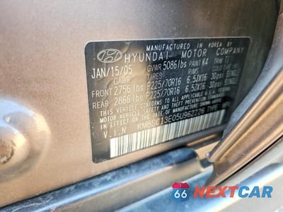 Zdjęcie 12 z 12 samochodu: 2005 HYUNDAI SANTA FE GLS/LX VIN:KM8SC13E05U962226 - miniatura