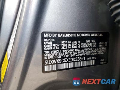 Zdjęcie 13 z 13 samochodu: 2014 BMW X3 XDRIVE28I VIN:5UXWX9C5XE0D33851 - miniatura