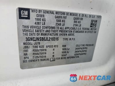Zdjęcie 12 z 12 samochodu: 2018 CHEVROLET TRAX LS VIN:3GNCJNSB6JL218316 - miniatura