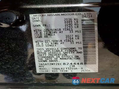 Zdjęcie 12 z 12 samochodu: 2014 NISSAN ROGUE S VIN:5N1AT2MT2EC824448 - miniatura