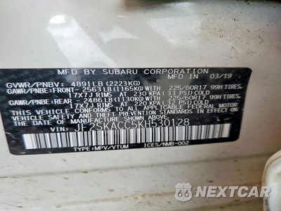 Zdjęcie 13 z 13 samochodu: 2019 SUBARU FORESTER VIN:JF2SKACC5KH530128 - miniatura