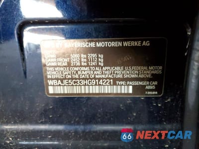 Zdjęcie 12 z 12 samochodu: 2017 BMW 540 I VIN:WBAJE5C33HG914221 - miniatura