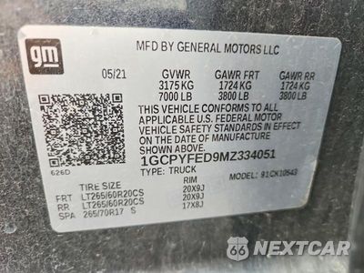 Zdjęcie 12 z 12 samochodu: 2021 CHEVROLET SILVERADO K1500 LT TRAIL BOSS VIN:1GCPYFED9MZ334051 - miniatura
