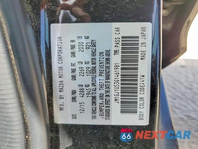 Zdjęcie 12 z 12 samochodu: 2016 MAZDA 6 SPORT VIN:JM1GJ1U53G1461981 - miniatura
