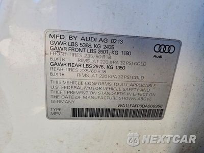 Zdjęcie 12 z 12 samochodu: 2013 AUDI Q5 PREMIUM PLUS VIN:WA1LFAFP6DA066956 - miniatura