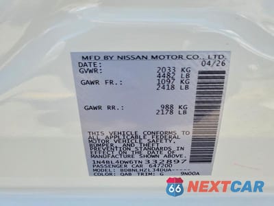 Zdjęcie 12 z 12 samochodu: 2026 NISSAN ALTIMA SV VIN:1N4BL4DW6TN332897 - miniatura