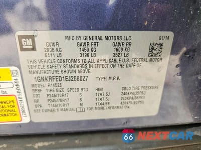 Zdjęcie 13 z 13 samochodu: 2014 CHEVROLET TRAVERSE LS VIN:1GNKRFED1EJ268027 - miniatura