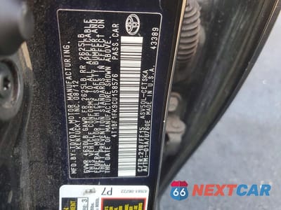 Zdjęcie 13 z 13 samochodu: 2012 TOYOTA CAMRY SE VIN:4T1BF1FK9CU158576 - miniatura