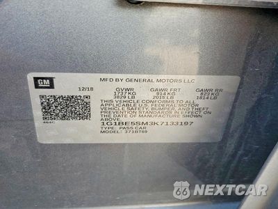 Zdjęcie 12 z 12 samochodu: 2019 CHEVROLET CRUZE LT VIN:1G1BE5SM3K7133197 - miniatura
