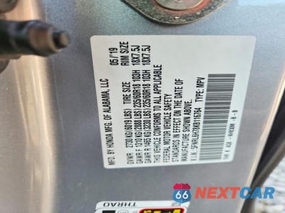 Zdjęcie 13 z 13 samochodu: 2019 HONDA ODYSSEY EXL VIN:5FNRL6H78KB116764 - miniatura