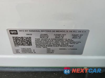 Zdjęcie 13 z 13 samochodu: 2023 CHEVROLET EQUINOX RS VIN:3GNAXWEG1PS107707 - miniatura