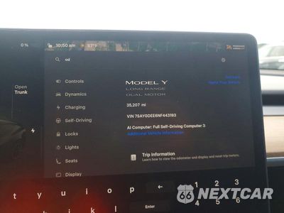Zdjęcie 9 z 13 samochodu: 2022 TESLA MODEL Y VIN:7SAYGDEE6NF443193 - miniatura