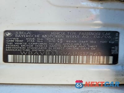Zdjęcie 12 z 12 samochodu: 2006 BMW 330 I VIN:WBAVB33596PS17861 - miniatura