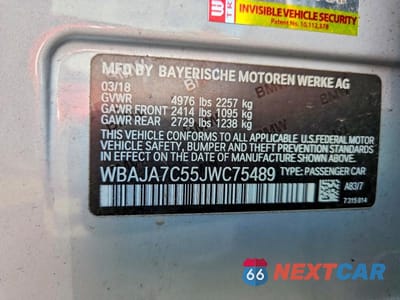 Zdjęcie 12 z 12 samochodu: 2018 BMW 530 XI VIN:WBAJA7C55JWC75489 - miniatura
