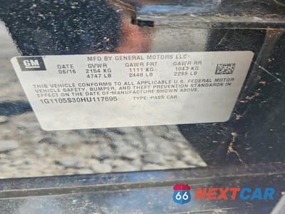 Zdjęcie 12 z 12 samochodu: 2017 CHEVROLET IMPALA LT VIN:1G1105S30HU117695 - miniatura