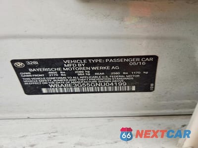 Zdjęcie 12 z 12 samochodu: 2016 BMW 328 XI SULEV VIN:WBA8E3G55GNU04199 - miniatura