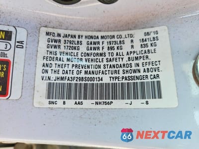 Zdjęcie 12 z 12 samochodu: 2011 HONDA CIVIC HYBRID VIN:JHMFA3F29BS000134 - miniatura