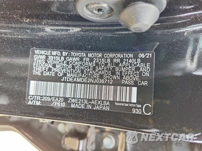 Zdjęcie 12 z 12 samochodu: 2022 TOYOTA COROLLA LE VIN:JTDEAMDE2NJ036712 - miniatura