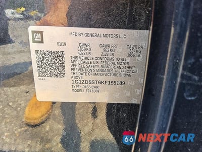 Zdjęcie 12 z 12 samochodu: 2019 CHEVROLET MALIBU LT VIN:1G1ZD5ST6KF155189 - miniatura