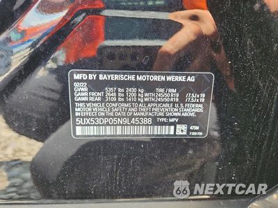 Zdjęcie 13 z 13 samochodu: 2022 BMW X3 XDRIVE30I VIN:5UX53DP05N9L45388 - miniatura