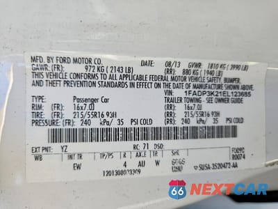 Zdjęcie 12 z 12 samochodu: 2014 FORD FOCUS SE VIN:1FADP3K21EL123685 - miniatura