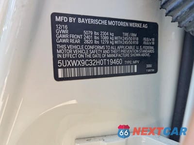 Zdjęcie 13 z 13 samochodu: 2017 BMW X3 XDRIVE28I VIN:5UXWX9C32H0T19460 - miniatura