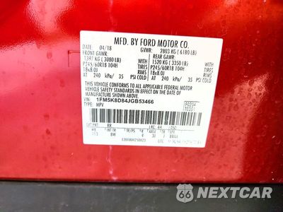 Zdjęcie 13 z 13 samochodu: 2018 FORD EXPLORER XLT VIN:1FM5K8D84JGB53466 - miniatura