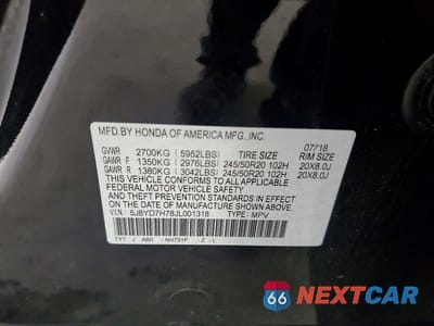 Zdjęcie 13 z 13 samochodu: 2018 ACURA MDX SPORT HYBRID ADVANCE VIN:5J8YD7H78JL001318 - miniatura