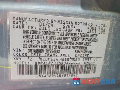Zdjęcie 12 z 12 samochodu: 2024 NISSAN SENTRA SR VIN:3N1AB8DV1RY294243 - miniatura