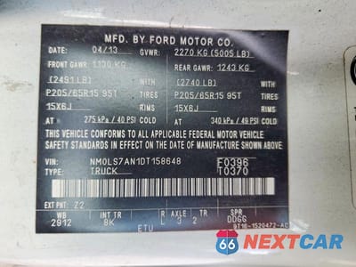 Zdjęcie 13 z 13 samochodu: 2013 FORD TRANSIT CONNECT XL VIN:NM0LS7AN1DT158648 - miniatura