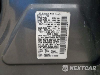 Zdjęcie 13 z 13 samochodu: 2006 NISSAN MURANO S VIN:JN8AZ08W06W515495 - miniatura