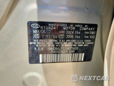 Zdjęcie 12 z 12 samochodu: 2018 HYUNDAI ELANTRA SEL VIN:KMHD84LF5JU471603 - miniatura