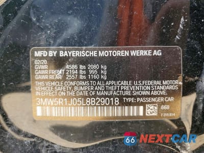 Zdjęcie 12 z 12 samochodu: 2020 BMW 330I VIN:3MW5R1J05L8B29018 - miniatura