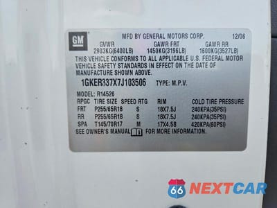 Zdjęcie 13 z 13 samochodu: 2007 GMC ACADIA SLT-2 VIN:1GKER337X7J103506 - miniatura