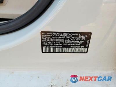 Zdjęcie 12 z 12 samochodu: 2021 VOLKSWAGEN PASSAT SE VIN:1VWSA7A33MC003029 - miniatura