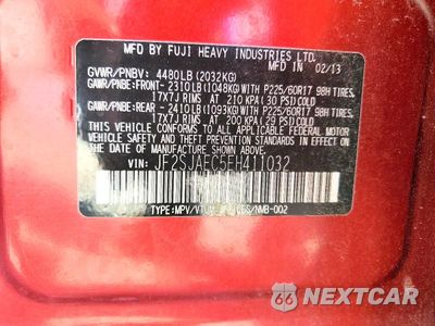 Zdjęcie 13 z 13 samochodu: 2014 SUBARU FORESTER 2.5I PREMIUM VIN:JF2SJAEC5EH411032 - miniatura