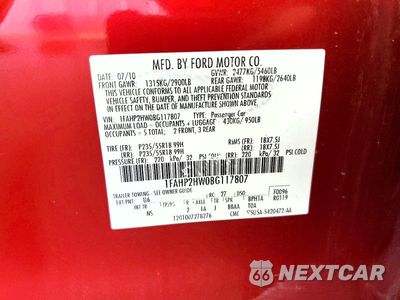 Zdjęcie 12 z 12 samochodu: 2011 FORD TAURUS SEL VIN:1FAHP2HW0BG117807 - miniatura