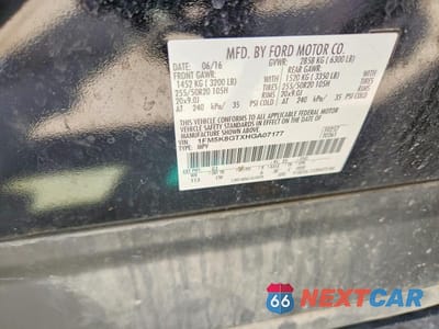 Zdjęcie 12 z 12 samochodu: 2017 FORD EXPLORER SPORT VIN:1FM5K8GTXHGA07177 - miniatura