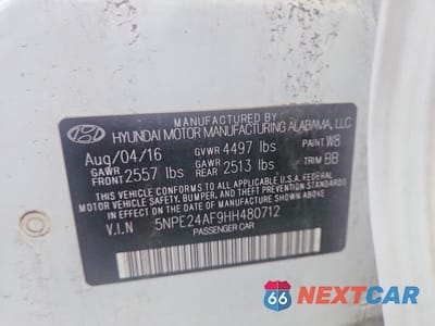 Zdjęcie 12 z 12 samochodu: 2017 HYUNDAI SONATA SE VIN:5NPE24AF9HH480712 - miniatura