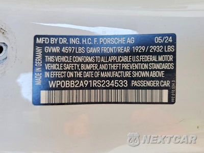 Zdjęcie 12 z 12 samochodu: 2024 PORSCHE 911 TARGA 4S/TARGA 4 GTS/50 YEARS VIN:WP0BB2A91RS234533 - miniatura