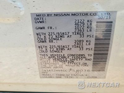 Zdjęcie 14 z 14 samochodu: 2016 NISSAN ROGUE SV VIN:5N1AT2MV4GC758036 - miniatura